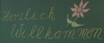 Tafel "Herzlich Willkommen"