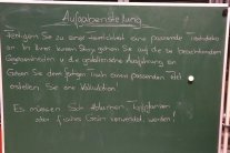 Aufgabenstellung an der Tafel