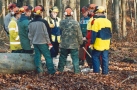 Praxisunterricht im Wald mit der Motorsäge 